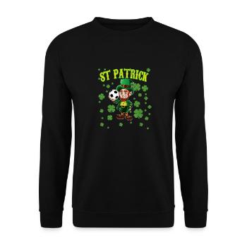 Enfants Soccer Drôle Green Leprechaun St Patricks Day - Sweat-shirt Unisexe - noir - Devant - Alina (178cm) & Michal (187cm)