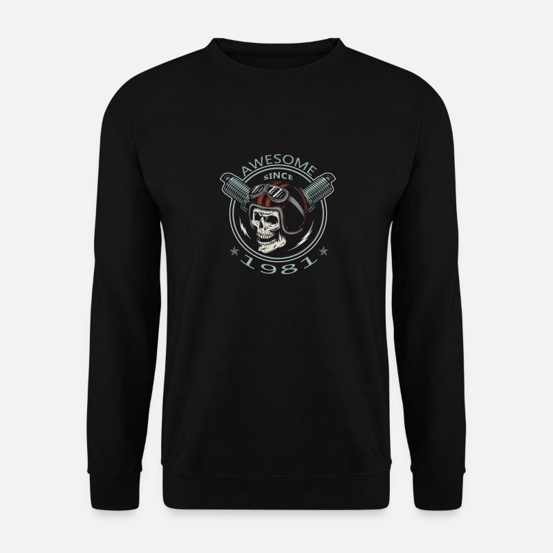 Awesome since 1981, biker's birthday - Unisex Sweatshirt - black