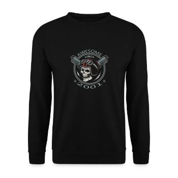 Awesome since 2001, Biker Geburtstag - Unisex Pullover - Schwarz - Vorne - Alina (178cm) & Michal (187cm)