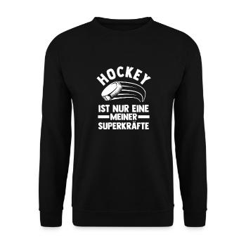 Eishockey Hockeyspieler Hockey - Unisex Pullover - Schwarz - Vorne - Alina (178cm) & Michal (187cm)