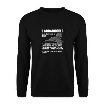 Labradoodle Dog - Unisex Sweatshirt - black - Front - Alina (178cm) & Michal (187cm)