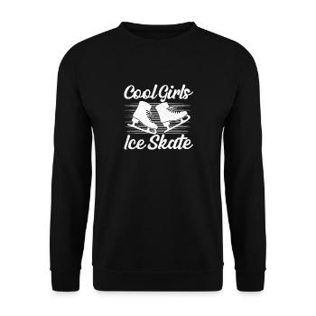 Cool Girls Ice Skate Skating Figure Skater - Unisex Pullover - Schwarz - Vorne - Alina (178cm) & Michal (187cm)
