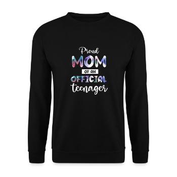 Fière maman d’un adolescent officiel de 13 ans. - Sweat-shirt Unisexe - noir - Devant - Alina (178cm) & Michal (187cm)