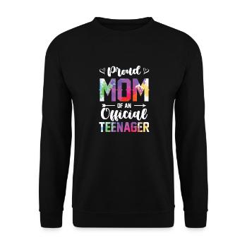 Fière maman d’un adolescent officiel de 13 ans. - Sweat-shirt Unisexe - noir - Devant - Alina (178cm) & Michal (187cm)