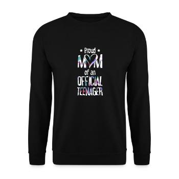 Fière maman d’un adolescent officiel de 13 ans. - Sweat-shirt Unisexe - noir - Devant - Alina (178cm) & Michal (187cm)