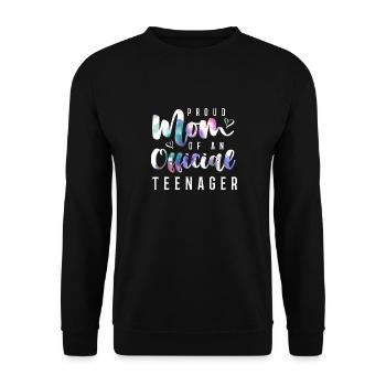Fière maman d’un adolescent officiel de 13 ans. - Sweat-shirt Unisexe - noir - Devant - Alina (178cm) & Michal (187cm)