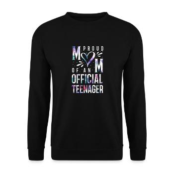 Fière maman d’un adolescent officiel de 13 ans. - Sweat-shirt Unisexe - noir - Devant - Alina (178cm) & Michal (187cm)