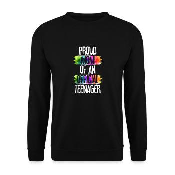 Fière maman d’un adolescent officiel de 13 ans. - Sweat-shirt Unisexe - noir - Devant - Alina (178cm) & Michal (187cm)