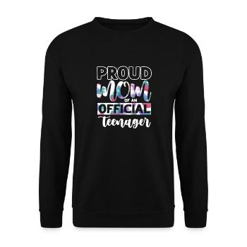 Fière maman d’un adolescent officiel de 13 ans. - Sweat-shirt Unisexe - noir - Devant - Alina (178cm) & Michal (187cm)
