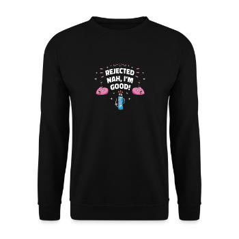 Funny Rejected Anti Valentines Day - Unisex Sweatshirt - black - Front - Alina (178cm) & Michal (187cm)