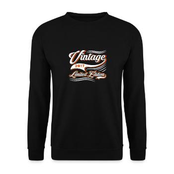 Limited Edition 2017 Vintage - Unisex Pullover - Schwarz - Vorne - Alina (178cm) & Michal (187cm)