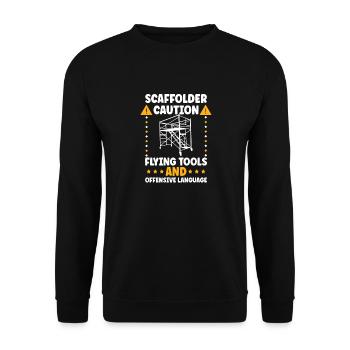 Gerüstbauer lustiges motif baustellengerüst - Unisex Pullover - Schwarz - Vorne - Alina (178cm) & Michal (187cm)