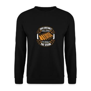 WHEN SOMETHING IS WELL DONE IT'S USUALLY THE STEAK - Unisex Sweatshirt - black - Front - Alina (178cm) & Michal (187cm)