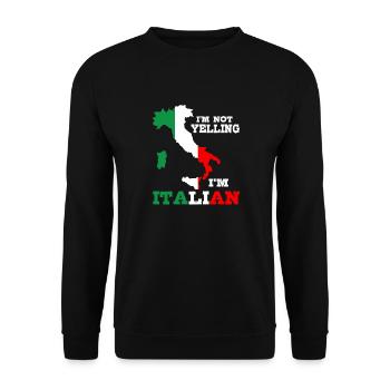 I'm not screaming that I'm speaking Italian - Unisex Sweatshirt - black - Front - Alina (178cm) & Michal (187cm)