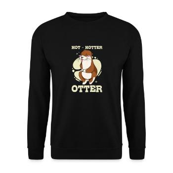 Hot Hotter Otter Funny animal love Otter love - Unisex Sweatshirt - black - Front - Alina (178cm) & Michal (187cm)