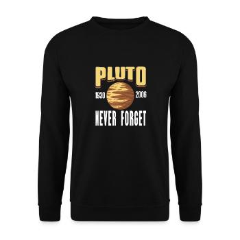 Retro PLUTO 1930 - 2006 Never Forget Funny Planet - Unisex Sweatshirt - black - Front - Alina (178cm) & Michal (187cm)