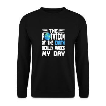 Rotation Of The Earth Really Makes My Day Retro - Unisex Pullover - Schwarz - Vorne - Alina (178cm) & Michal (187cm)