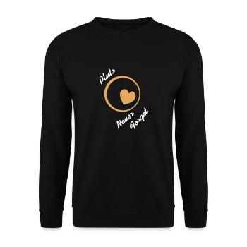 PLUTO N’oublie jamais le T-shirt rétro drôle d’astronome - Sweat-shirt Unisexe - noir - Devant - Alina (178cm) & Michal (187cm)