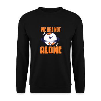 We Are Not Alone Retro Vintage Space Planets - Unisex Pullover - Schwarz - Vorne - Alina (178cm) & Michal (187cm)