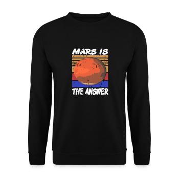 MARS Is The Answer Retro Vintage Funny Planet - Unisex Sweatshirt - black - Front - Alina (178cm) & Michal (187cm)