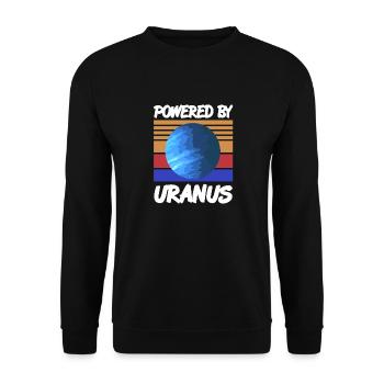 Propulsé par URANUS Retro Solar System Planet - Sweat-shirt Unisexe - noir - Devant - Alina (178cm) & Michal (187cm)