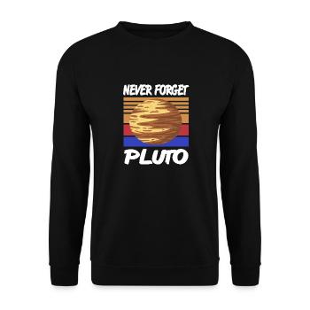 N’oubliez JAMAIS Pluton Retro Vintage Planet Space - Sweat-shirt Unisexe - noir - Devant - Alina (178cm) & Michal (187cm)