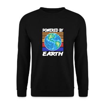 Powered By EARTH Retro Solar System Planet Designs - Unisex Sweatshirt - black - Front - Alina (178cm) & Michal (187cm)