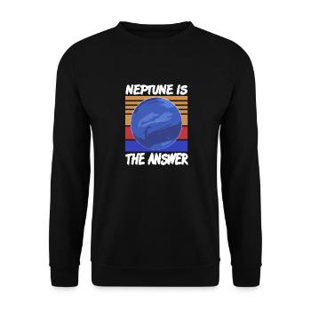 Neptune est la réponse au système solaire rétro et amusant - Sweat-shirt Unisexe - noir - Devant - Alina (178cm) & Michal (187cm)