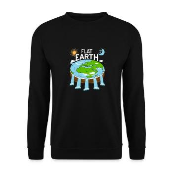 FLAT Earth Retro Flat Earther Designs - Sweat-shirt Unisexe - noir - Devant - Alina (178cm) & Michal (187cm)