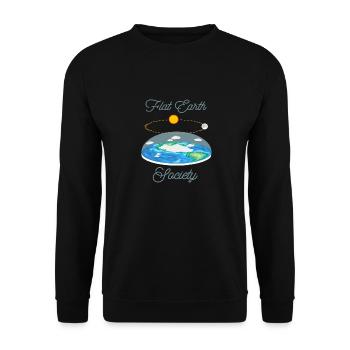 T-shirt rétro cool Flat Earth Society - Sweat-shirt Unisexe - noir - Devant - Alina (178cm) & Michal (187cm)