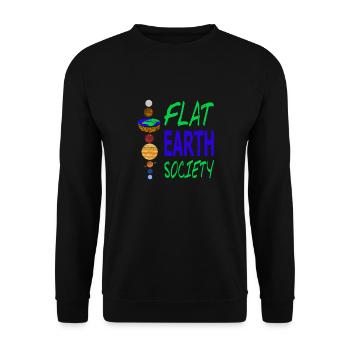 FLAT EARTH Society Retro Flat Earther Designs - Sweat-shirt Unisexe - noir - Devant - Alina (178cm) & Michal (187cm)