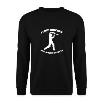 Kricket Kricketmannschaft Kricketteam Cricket - Unisex Pullover - Schwarz - Vorne - Alina (178cm) & Michal (187cm)
