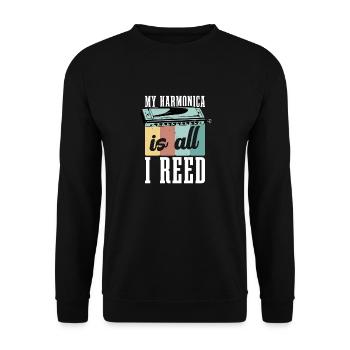 Orgue à bouche Français harmoniciste harpe - Sweat-shirt Unisexe - noir - Devant - Alina (178cm) & Michal (187cm)