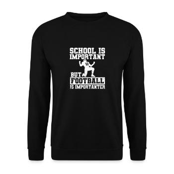 L’école est importante Le football est important le football - Sweat-shirt Unisexe - noir - Devant - Alina (178cm) & Michal (187cm)
