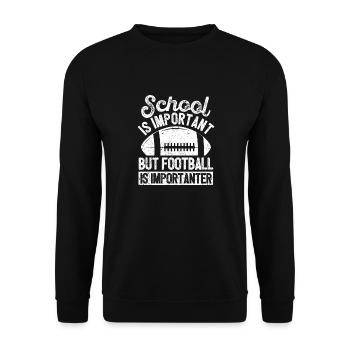 L’école est importante Le football est important le football - Sweat-shirt Unisexe - noir - Devant - Alina (178cm) & Michal (187cm)