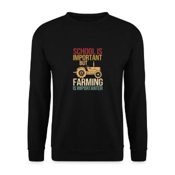 L’école est importante, mais l’agriculture - Sweat-shirt Unisexe - noir - Devant - Alina (178cm) & Michal (187cm)