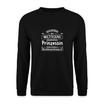 Hausbau Bauherrin Multitasking Talent Geschenk Spr - Unisex Pullover - Schwarz - Vorne - Alina (178cm) & Michal (187cm)