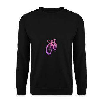 Rennrad-Motiv 3D Selbstgestalten Violett-Rosa - Unisex Pullover - Schwarz - Vorne - Alina (178cm) & Michal (187cm)