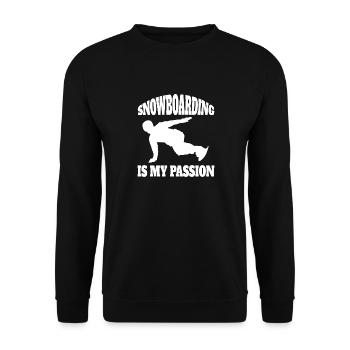 Snowboardfahrer Snowboard Geschenk Snowboardsport - Unisex Pullover - Schwarz - Vorne - Alina (178cm) & Michal (187cm)