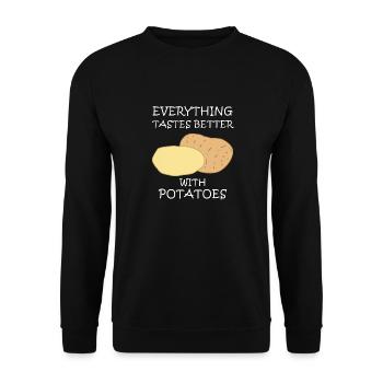 Life With Potatoes Funny Saying Hobby Chef - Unisex Sweatshirt - black - Front - Alina (178cm) & Michal (187cm)
