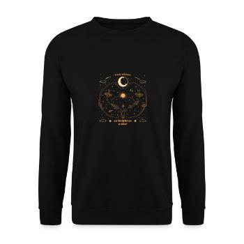 You Shine As Bright As A Star Celestial Astronomy - Unisex Pullover - Schwarz - Vorne - Alina (178cm) & Michal (187cm)