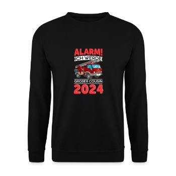 Alarme pour enfants Je vais être un grand cousin 2024 - Sweat-shirt Unisexe - noir - Devant - Alina (178cm) & Michal (187cm)