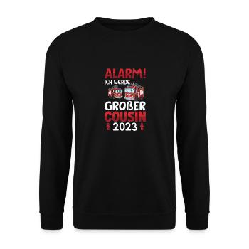 Alarme pour enfants Je vais être Big Cousin 2023 - Sweat-shirt Unisexe - noir - Devant - Alina (178cm) & Michal (187cm)