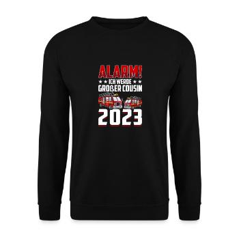 Alarme pour enfants Je vais être Big Cousin 2023 - Sweat-shirt Unisexe - noir - Devant - Alina (178cm) & Michal (187cm)