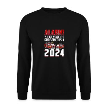 Alarme pour enfants Je vais être un grand cousin 2024 - Sweat-shirt Unisexe - noir - Devant - Alina (178cm) & Michal (187cm)