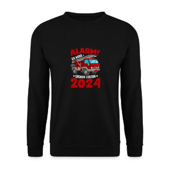 Alarme pour enfants Je vais être un grand cousin 2024 - Sweat-shirt Unisexe - noir - Devant - Alina (178cm) & Michal (187cm)