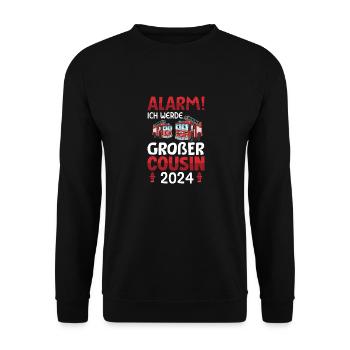 Alarme pour enfants Je vais être un grand cousin 2024 - Sweat-shirt Unisexe - noir - Devant - Alina (178cm) & Michal (187cm)