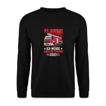 Alarme pour enfants Je vais être Big Cousin 2023 - Sweat-shirt Unisexe - noir - Devant - Alina (178cm) & Michal (187cm)