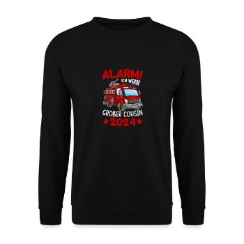 Alarme pour enfants Je vais être un grand cousin 2024 - Sweat-shirt Unisexe - noir - Devant - Alina (178cm) & Michal (187cm)