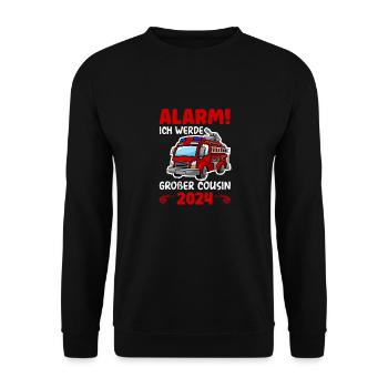 Children's Alarm I'm going to be a Big Cousin 2024 - Unisex Sweatshirt - black - Front - Alina (178cm) & Michal (187cm)